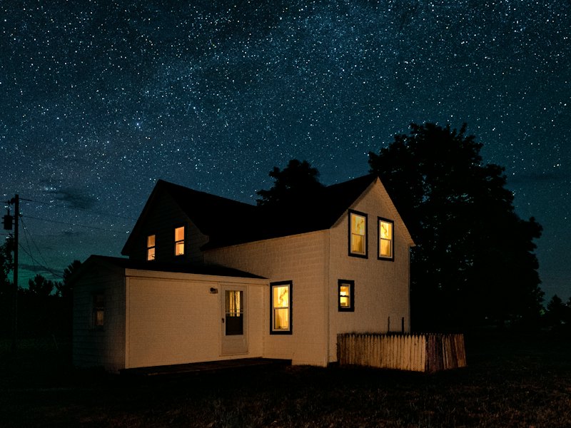 House under a starry sky